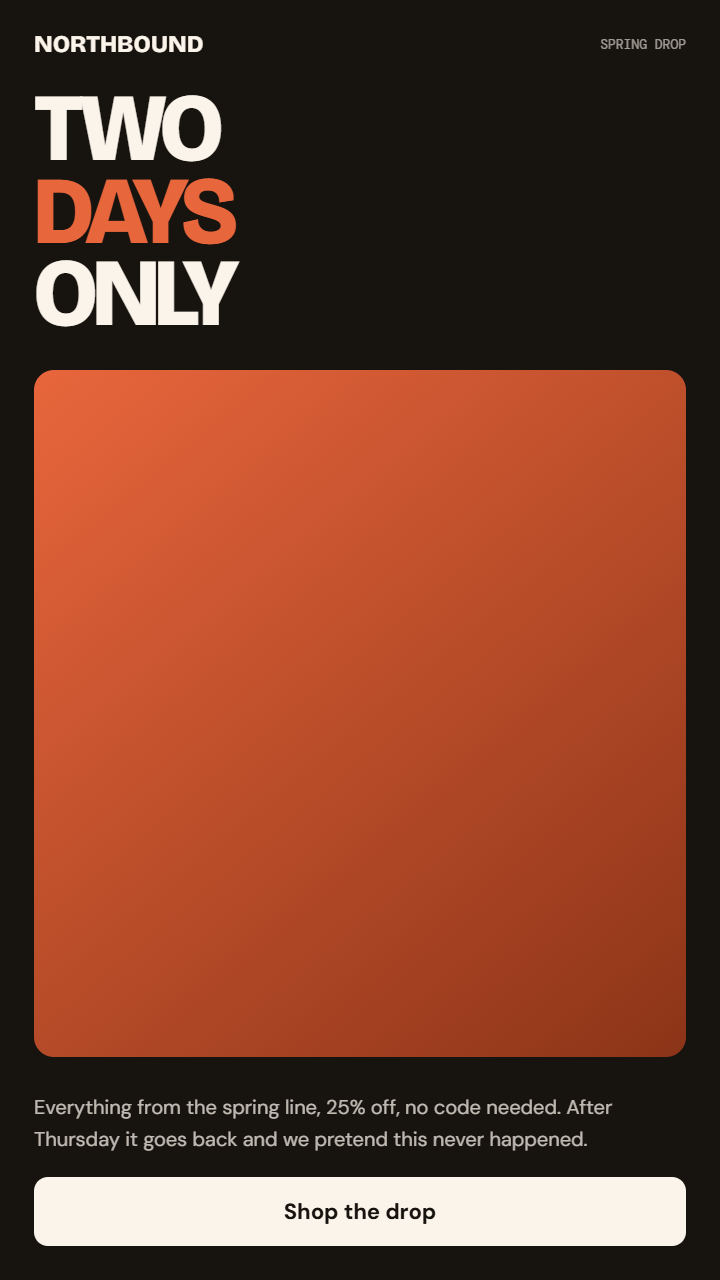 Seasonal campaign email